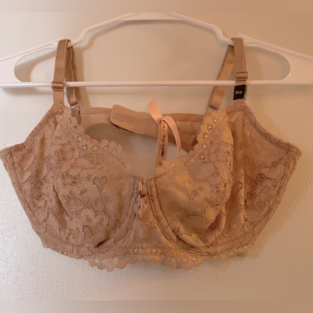 NWT sheer nude lace bra